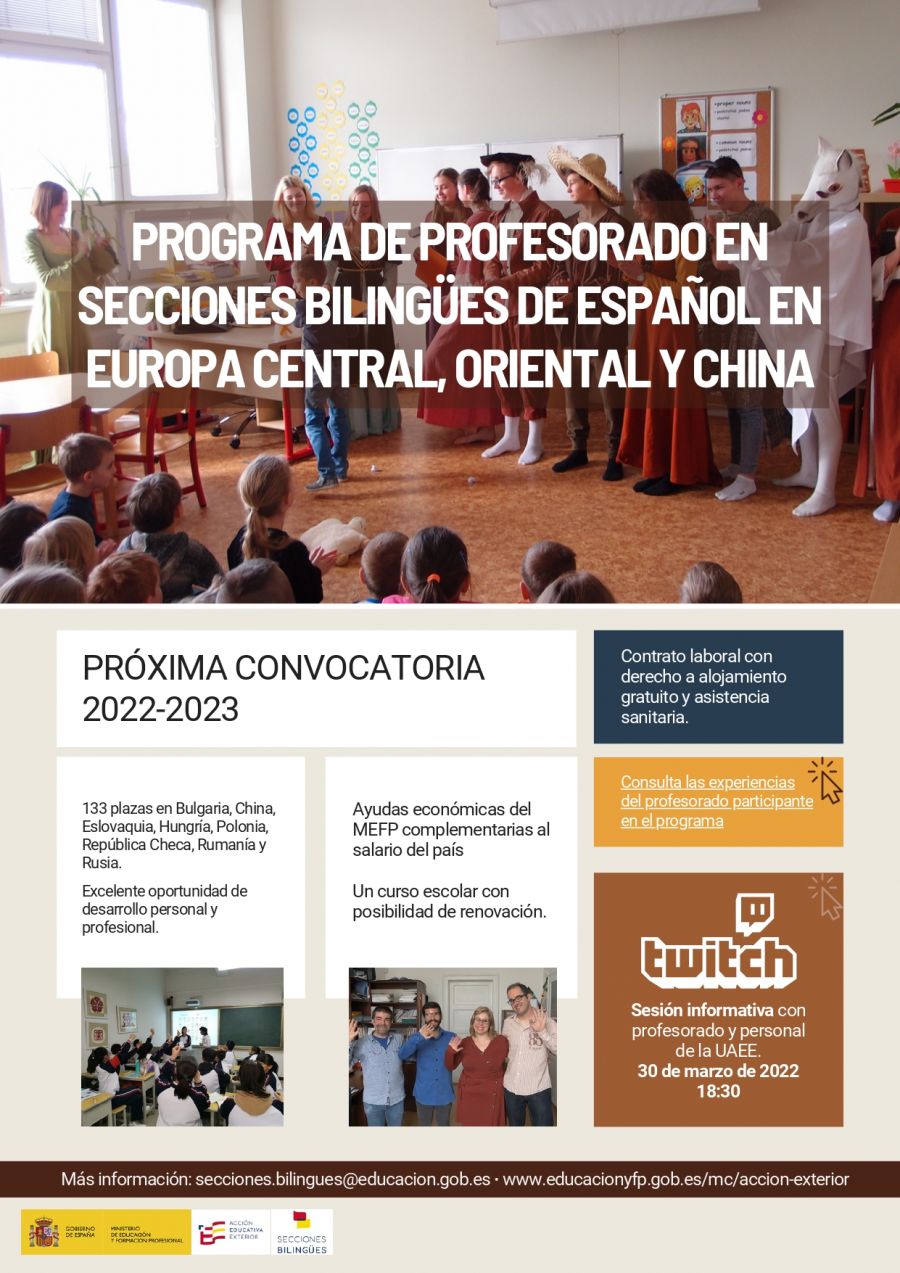 FORMACIÓN: Programa de profesorado en secciones bilingües de español en Europa Central, Oriental y China