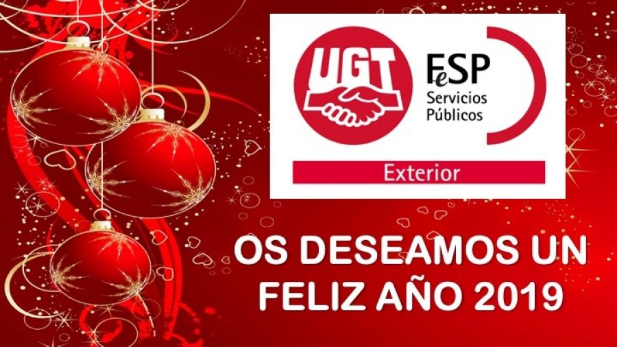 FeSP-UGT Exterior Les Desea un Feliz Año 2019