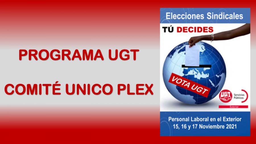 ELECCIONES 2021: Programa -Reivindicaciones de UGT para el Personal PLEX a través del COMITÉ ÚNICO